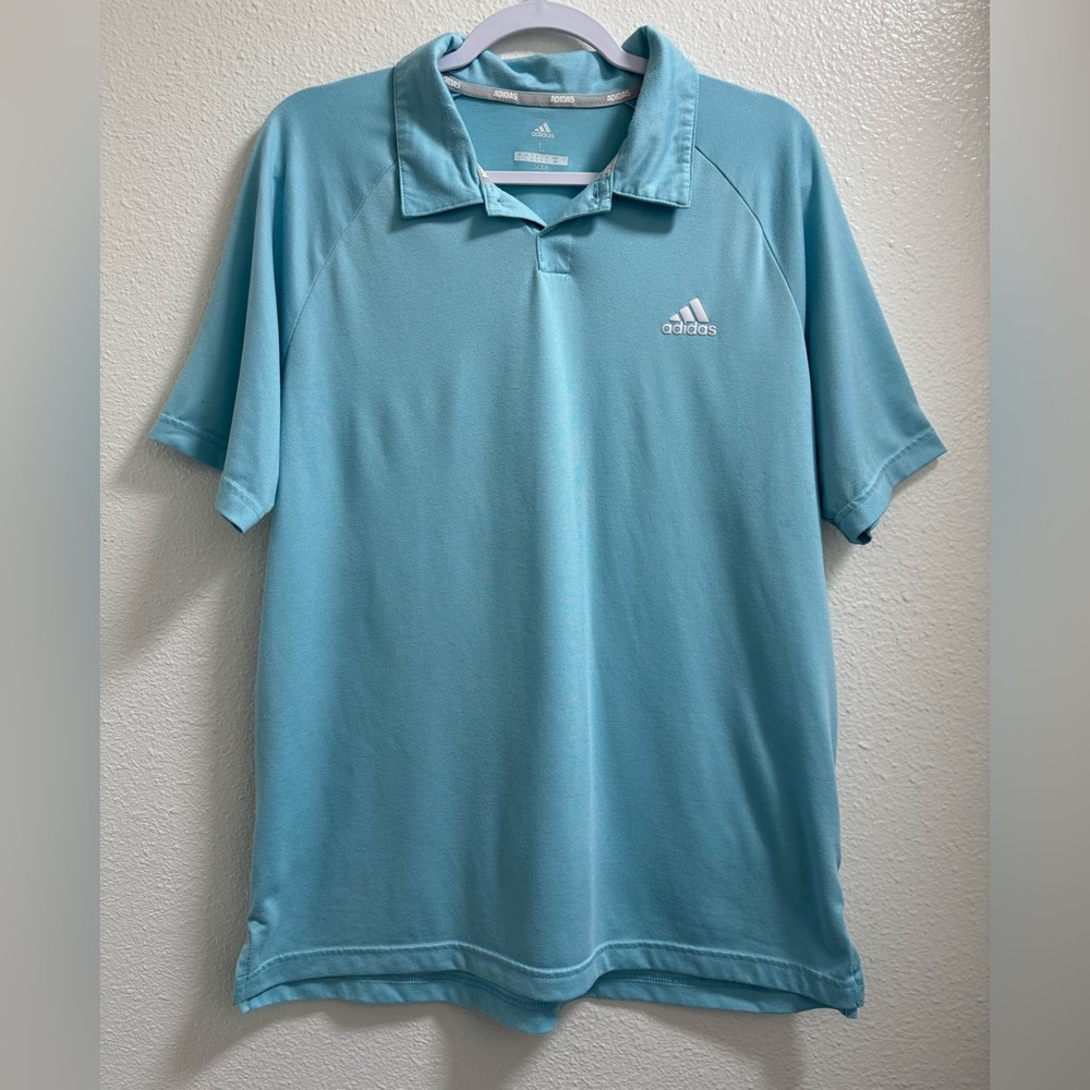 Adidas Golf Button Polo Shirt Short Sleeve Blue Mens Large

100% Polyester